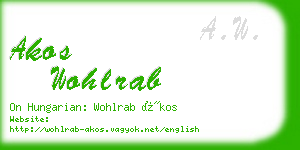 akos wohlrab business card